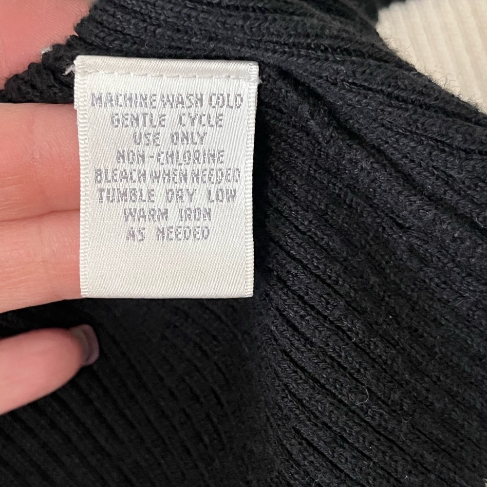 Worthington essentials Black & White Ribbed Sweater Women’s Size Large - Picture 5 of 14